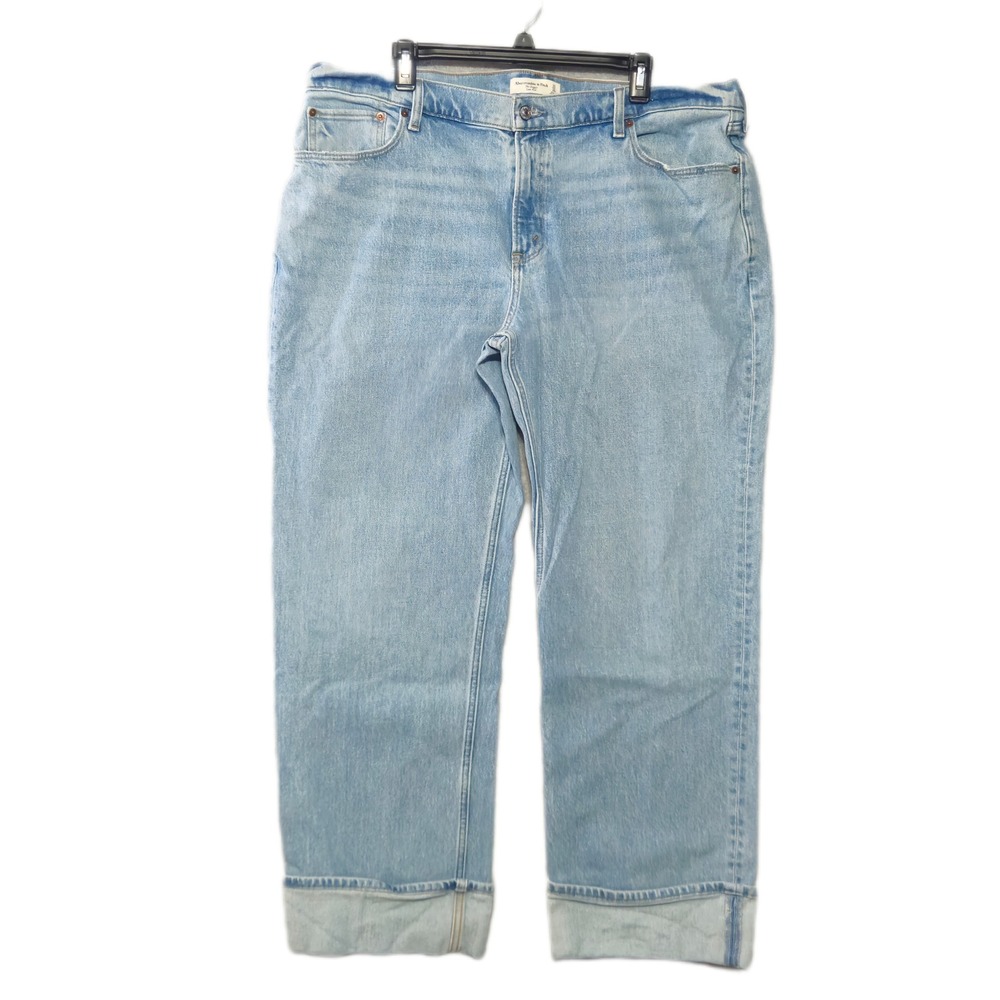 Abercrombie & Fitch The Baggy Low Rise Jeans Womens 33/16 Light Wash Wide Leg